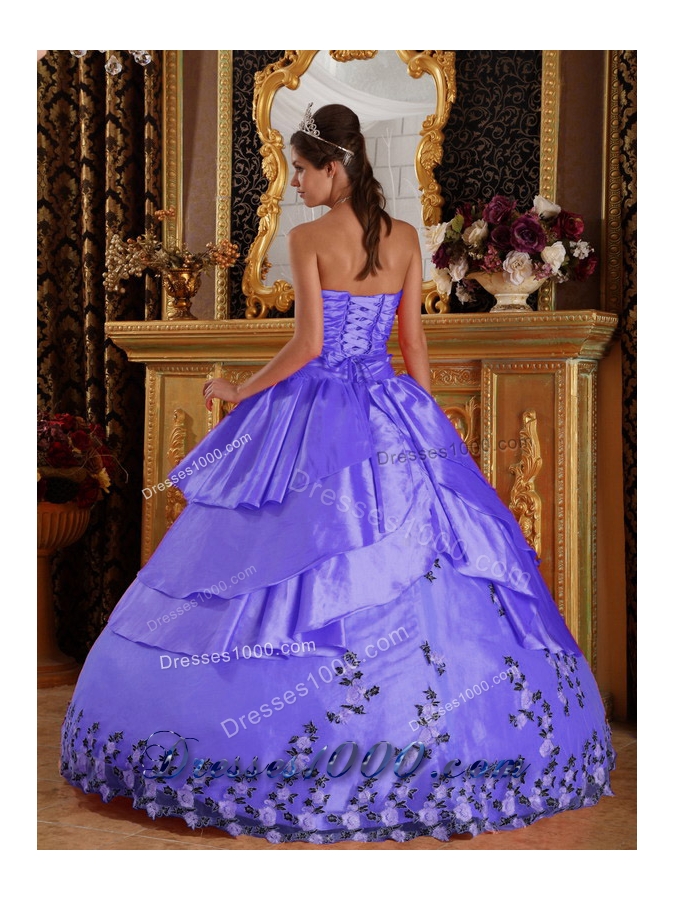 2014 Brand New Puffy Sweetheart with Appliques Quinceanera Dresses