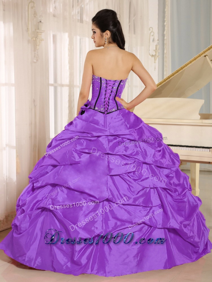 2014 Spring Puffy Strapless Beading Quinceanera Dresses With Pick-ups