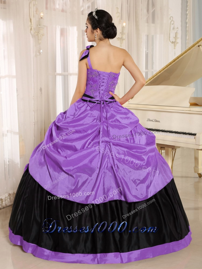 Classical One Shoulder 2014 Quinceanera Dresses With Bowknot and Appliques
