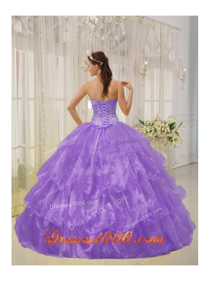 Classical Puffy Strapless Ruffled Layers Beading 2014 Quinceanera Dresses
