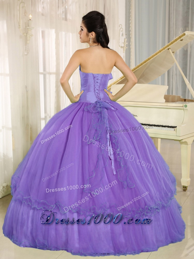 Elegant Beading and Bowknot 2014 Lavender Quinceanera Dresses