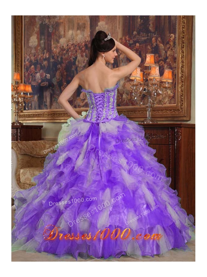 Exclusive Puffy Strapless 2014 Quinceanera Dresses with Appliques