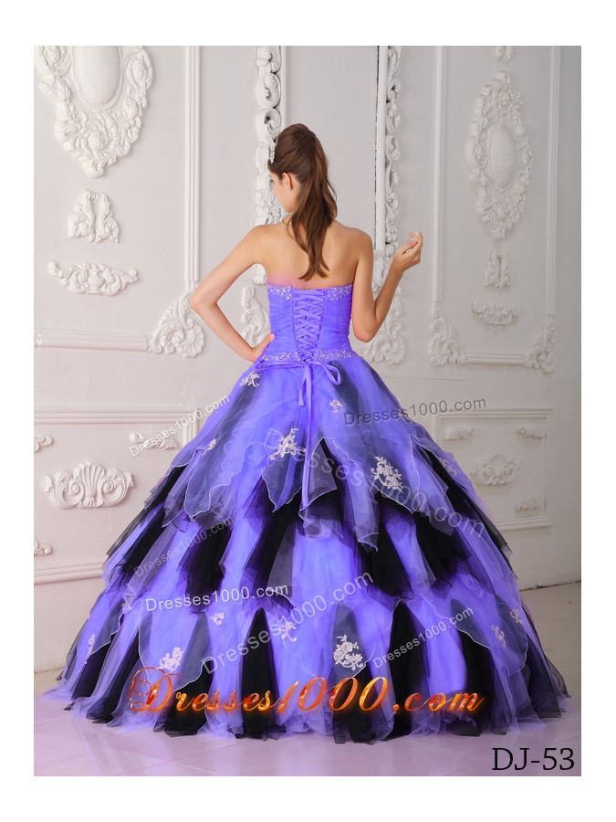Pretty Princess Strapless Appliques Quinceanera Dresses for 2014