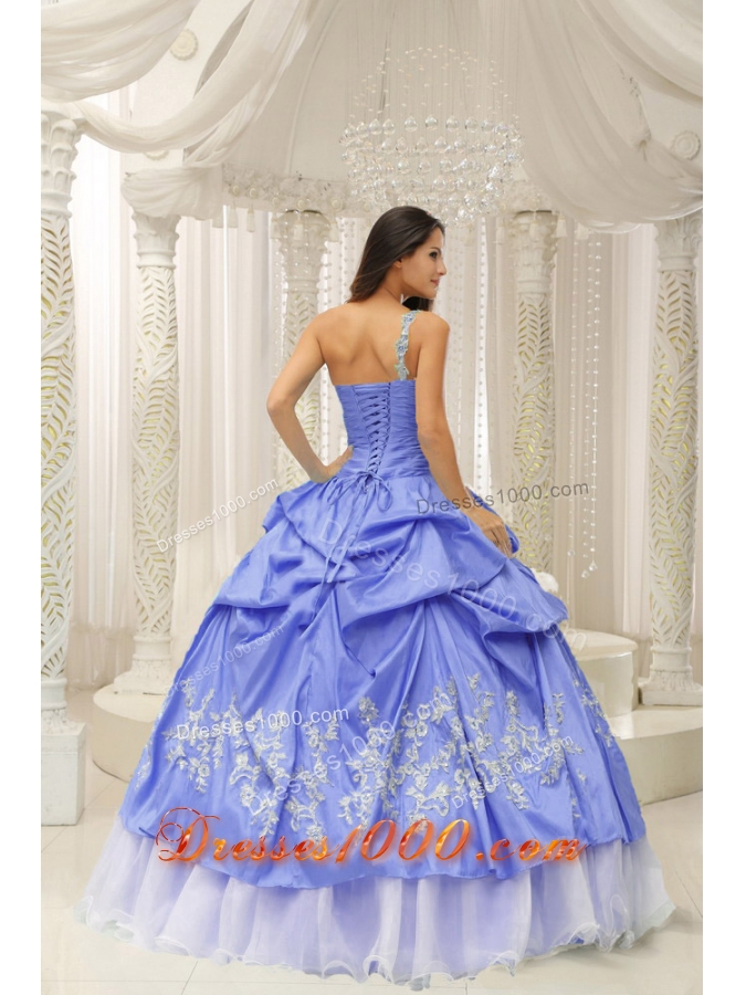 Romantic One Shoulder Embroidery Quinceanera Dresses for 2014