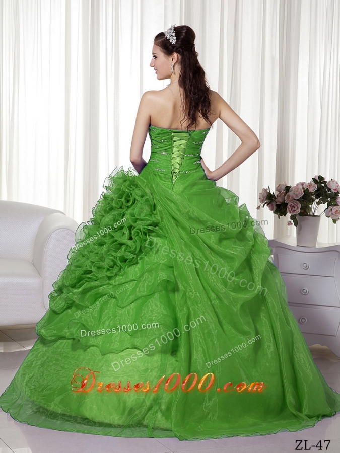 Perfect Puffy Sweetheart with Beading and Ruffles Quinceanera Dress for 2014
