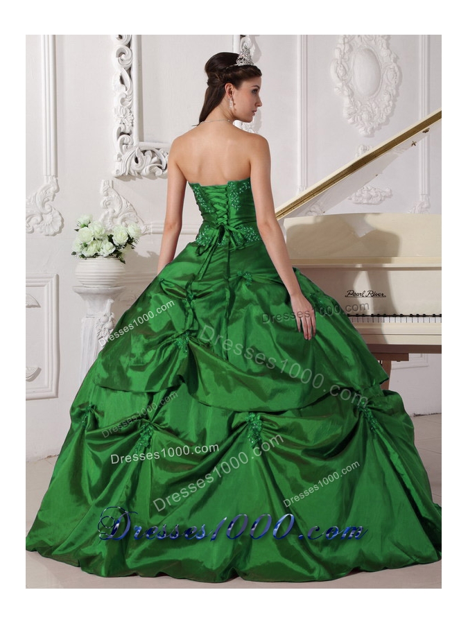 2014 Elegant Puffy Quinceanera Dresses with Sweetheart Appilques