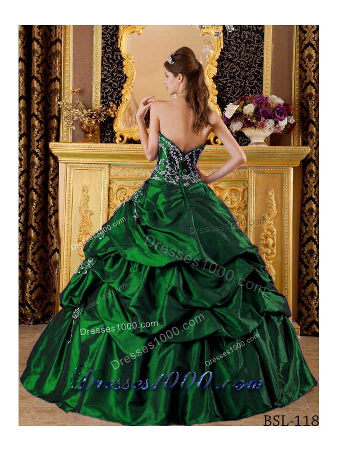 Cheap Puffy Sweetheart Floor-length Quinceanera Dresses with Appliques