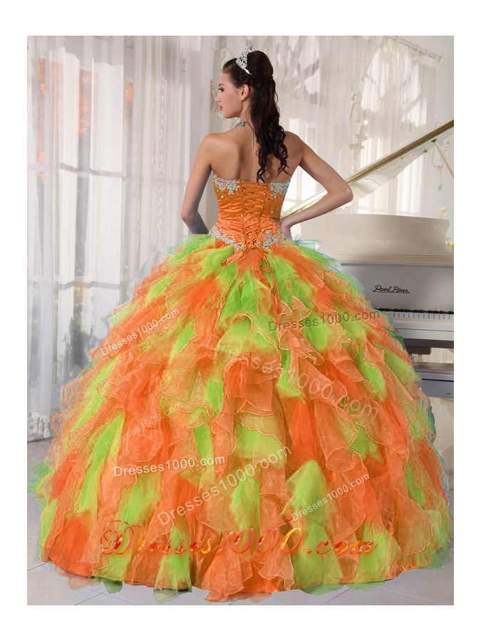 Exclusive Sweetheart Ruffles 2014 Spring Long Quinceanera Dresses