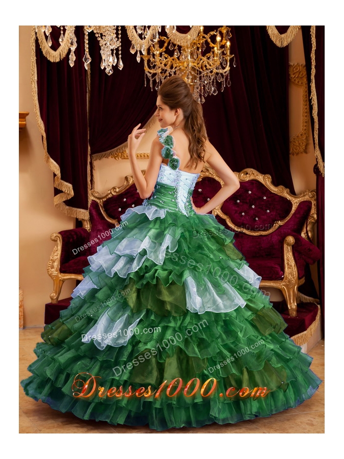 Perfect Princess One Shoulder Quinceanera Dresses with Ruffles