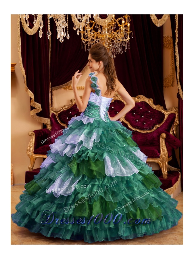 2014 Perfect Princess One Shoulder Quinceanera Dresses with Ruffles