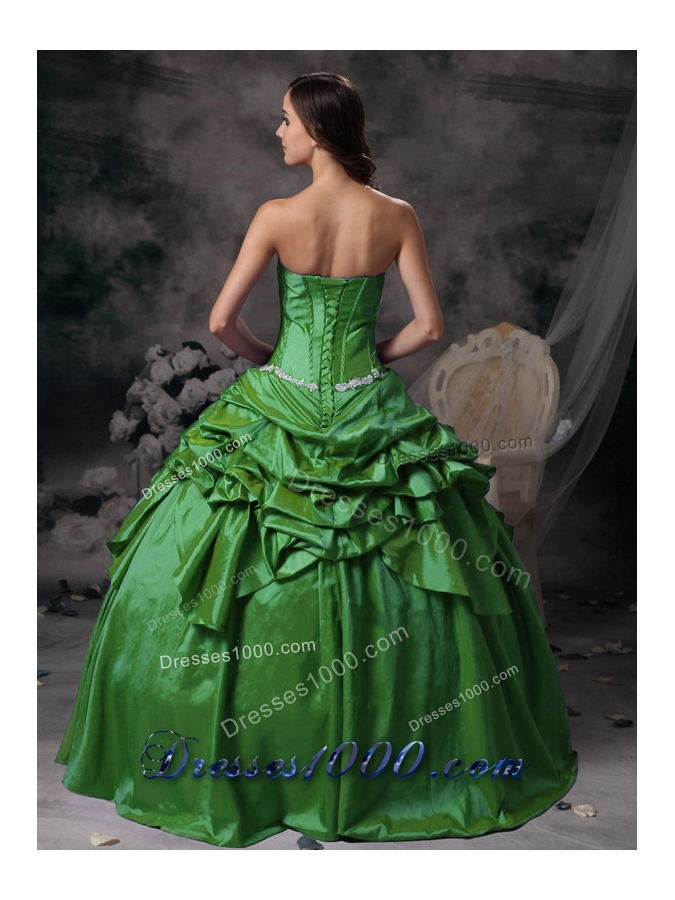 Beautiful Ball Gown Strapless Quinceanera Dresses with Taffeta Appliques