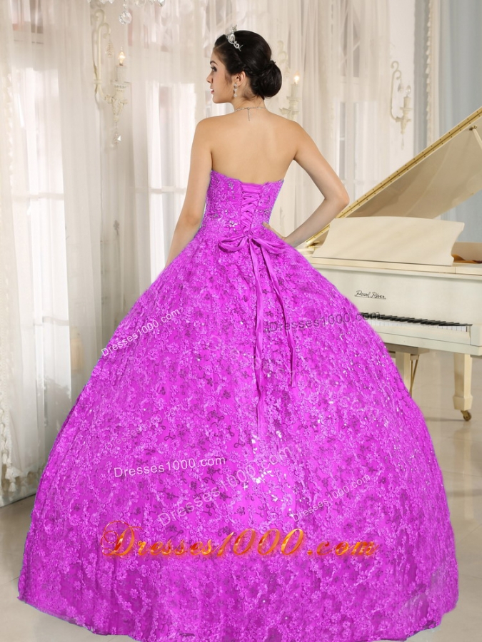 Luxurious Sweetheart Lace Full Length Quinceanera Dress for 2014 Spring