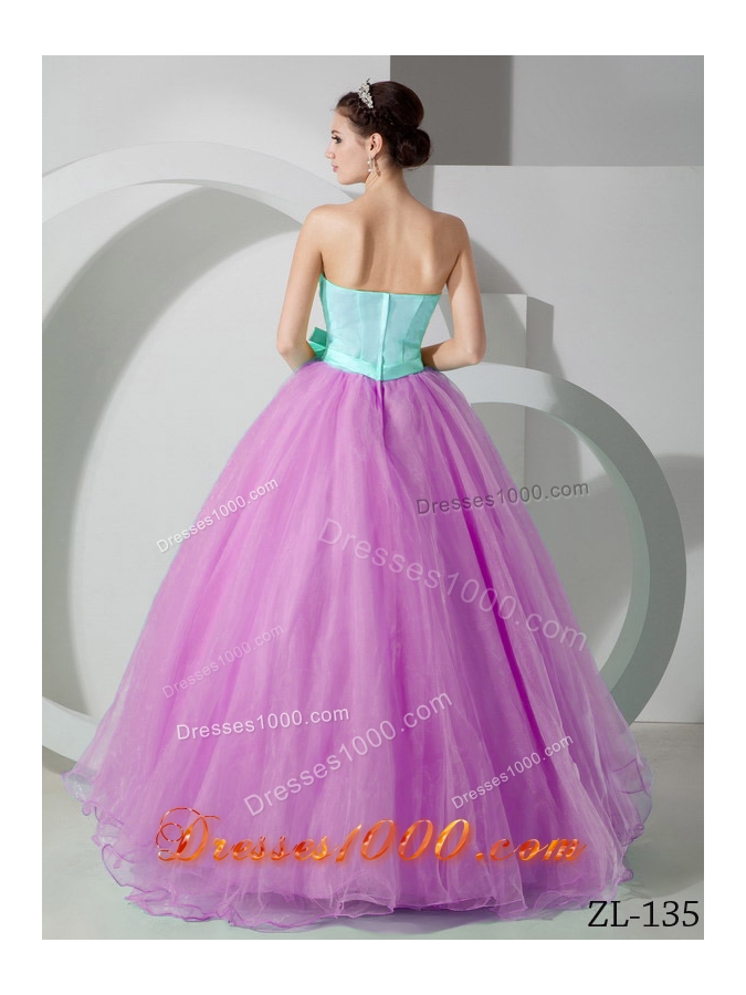 A-line Ruching Strapless Sash and Ruching Quincianera Dresses