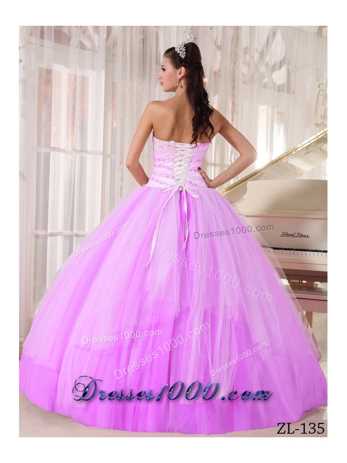 Affordable Sweetheart Tulle Sweet 16 Dresses with Beading