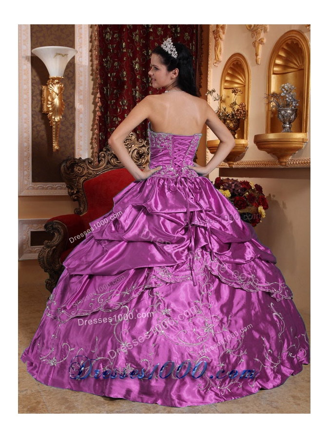 Ball Gown Strapless Embroidery with Beading Dresses For Quinceaneras