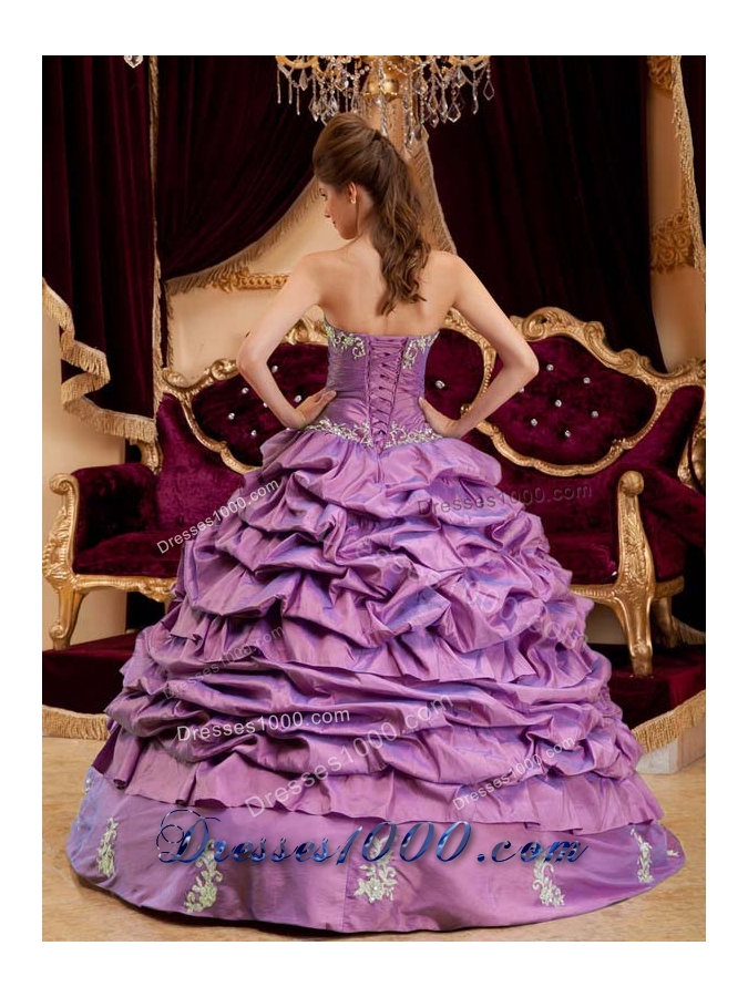 Ball Gown Sweetheart Quinceanera Dress with Pick-ups and Appliques