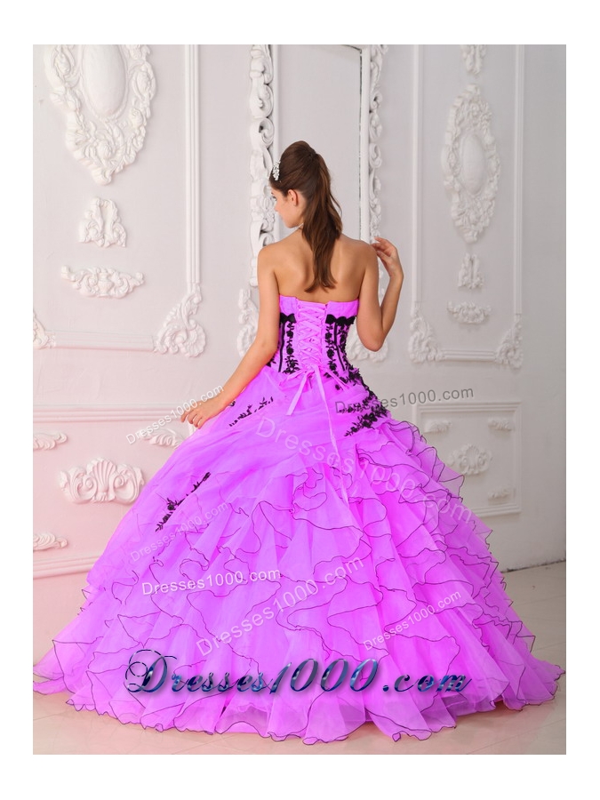 Sweet Ball Gown Strapless Appliques and Ruffles Dresses For a Quinceanera