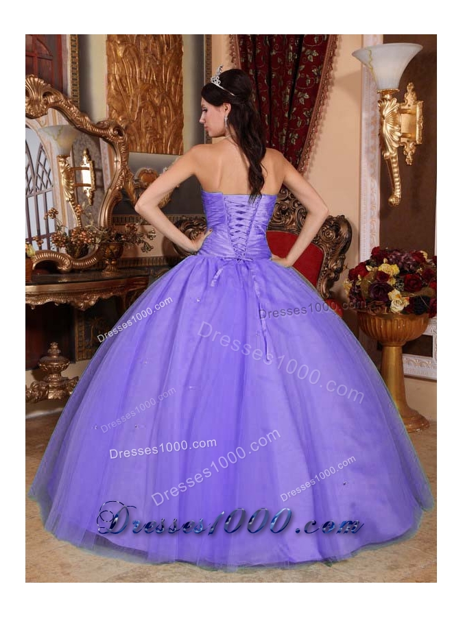 Sweetheart Tulle and Taffeta Beading and Ruching Sweet Sixteen Dresses