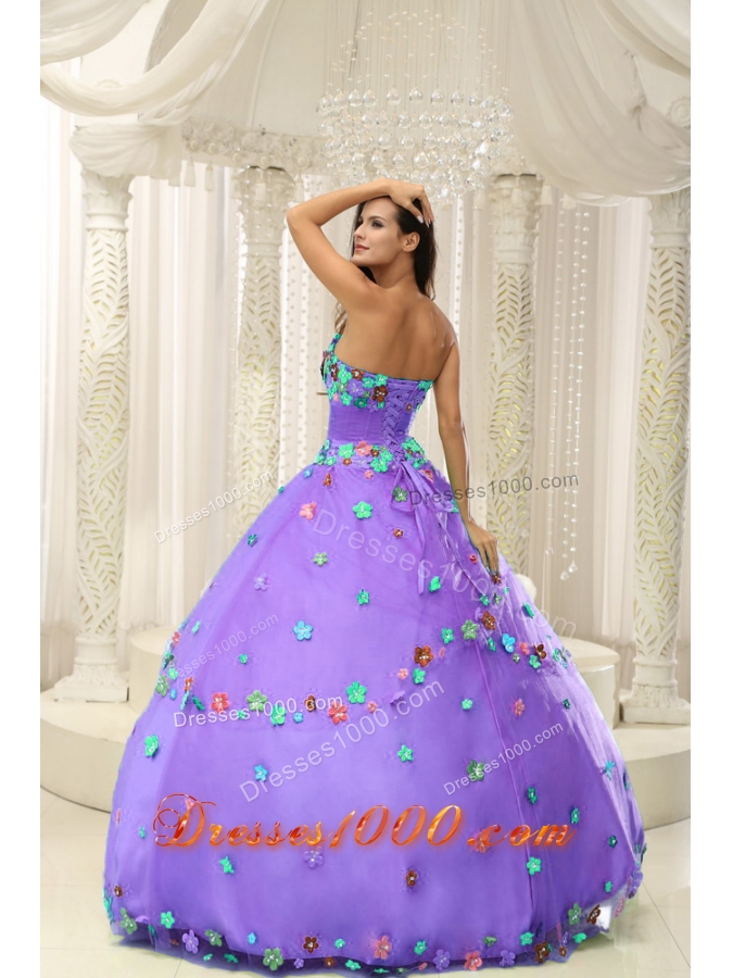 2014 Brand New Appliques Decorate Bodice Strapless Quninceaera Gown