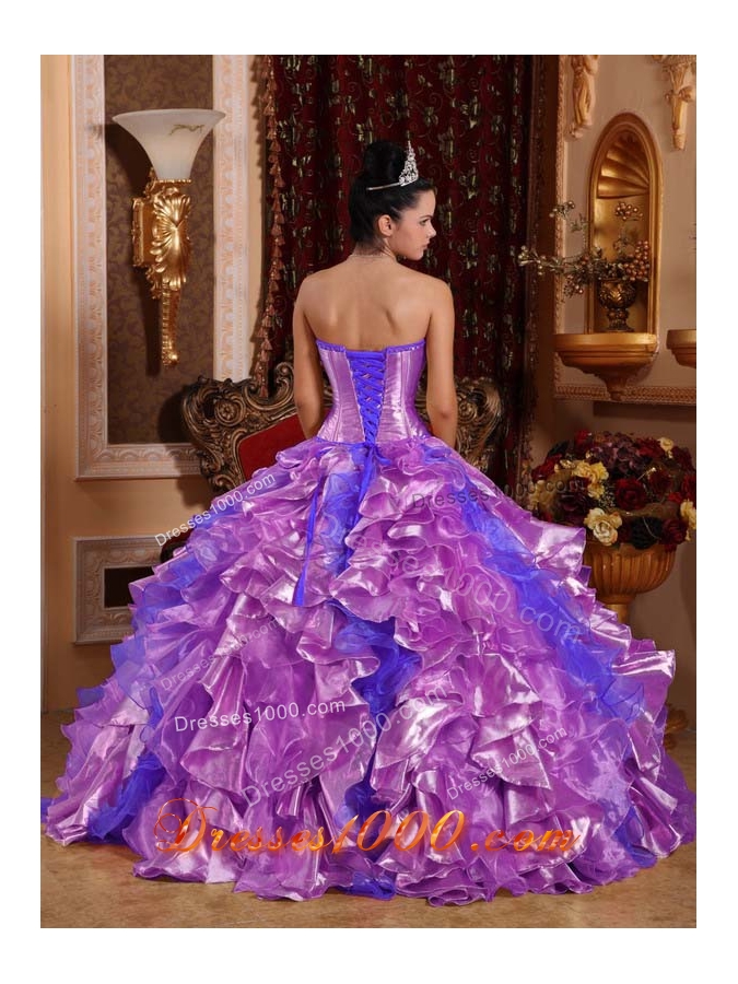 Ball Gown Strapless Embroidery and Ruffles Quinceanera Dresses Gowns