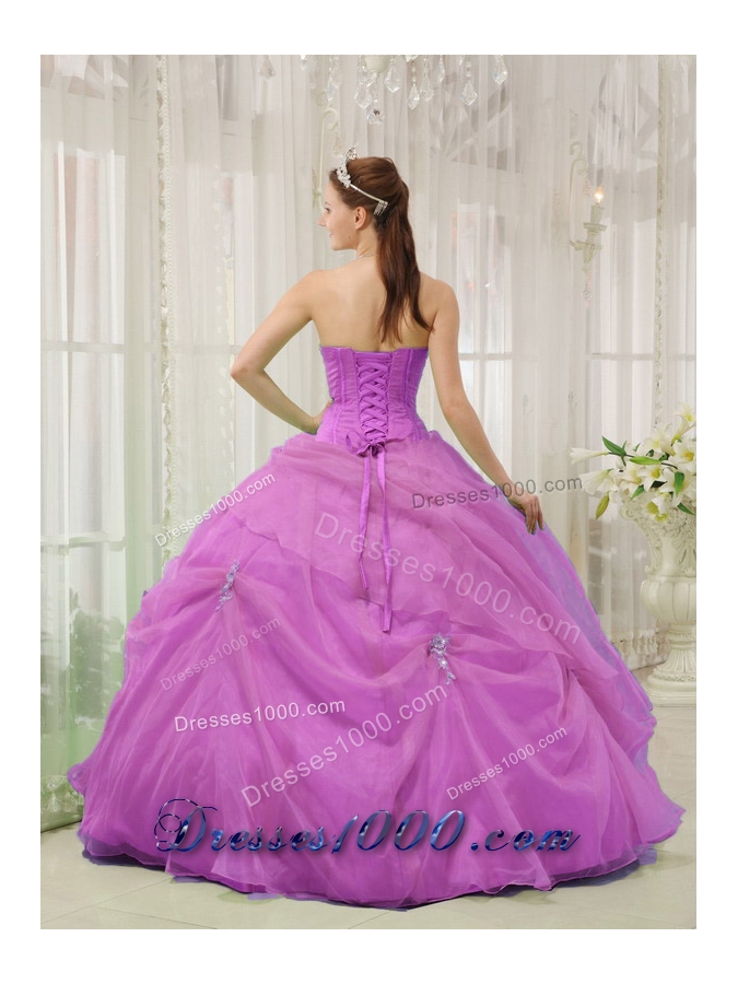 Ball Gown Sweetheart Appliques Dresses For a Quince with Appliques