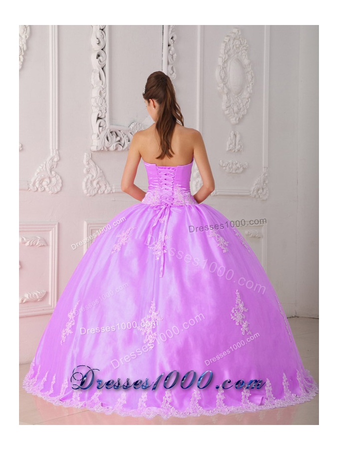 Strapless Appliques Quinceanera Dress with Ball Gown