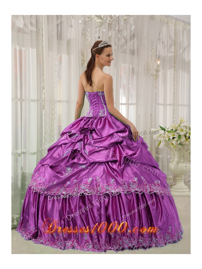 Strapless Beading and Applique Dresses Of 15 with Hand Made Flowers