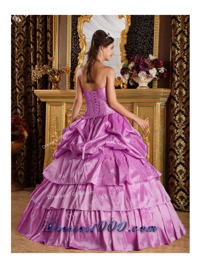 Strapless Beading Quinceneara Dresses with Pick-ups and Appliques