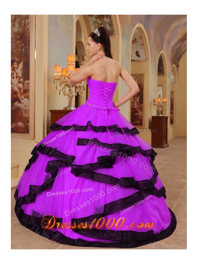 Ball Gown Strapless Appliques and Beading Quinceanera Dress