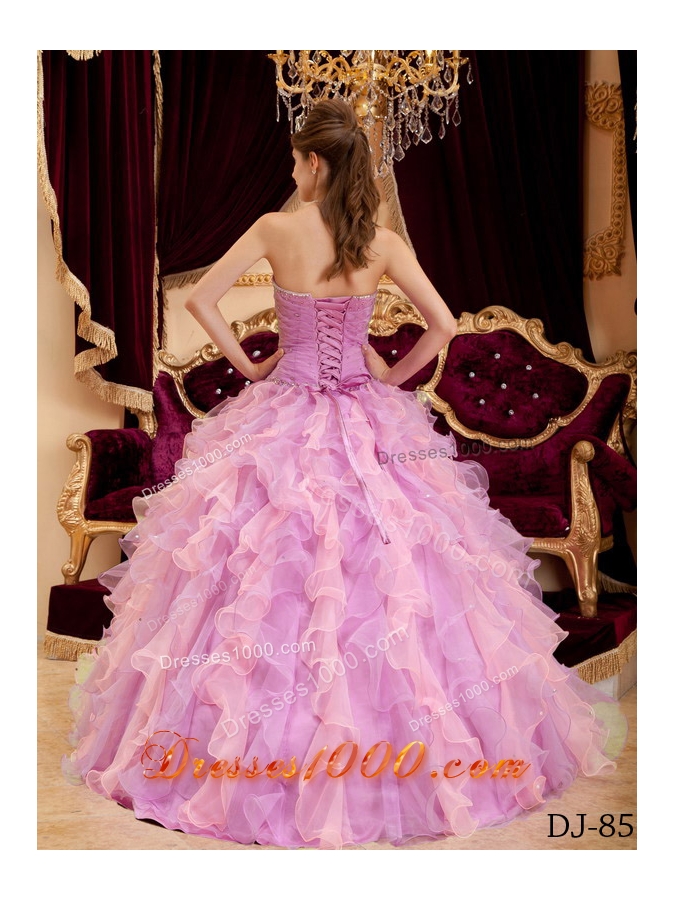 Ball Gown Sweetheart Beading Sweet Sixteen Quinceanera Dresses with Ruffles