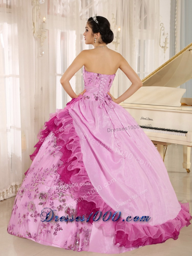 Discount 2014 Quinceanera Gowns with Applqiues and Hand Made Flowers