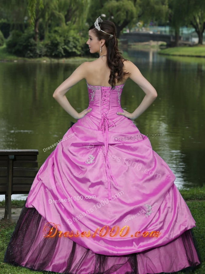 2014 New Style Sweetheart Taffeta Quinceanera Dress with Appliques