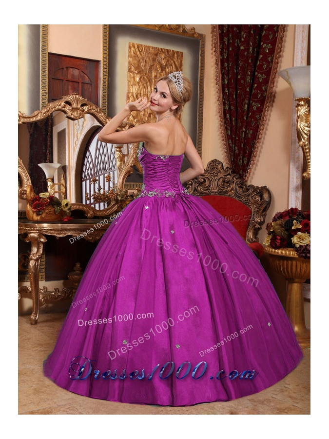 Ball Gown Strapless Classical Quinceanera Dress with Taffeta Appliques