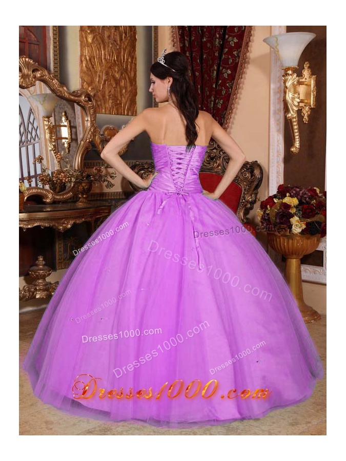 Ball Gown Sweetheart Lilac Quinceneara Dresses with Beading