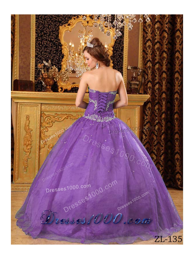 Ball Gown Sweetheart Quinceanera Dress with Organza Appliques