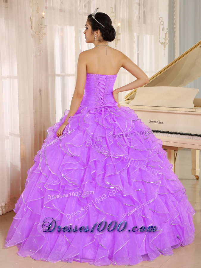 Beading and Ruffles Sweetheart Full Length Quinceanera Dress