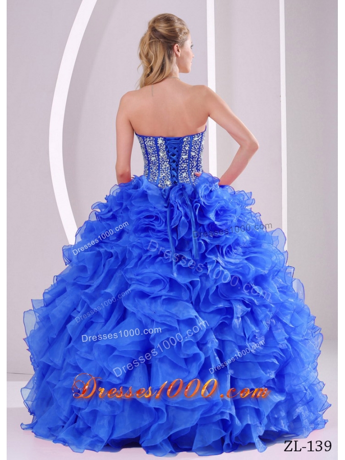Lovely Ruffles Ball Gown Sweetheart Beaded Decorate Quinceanera Dresses with Beading