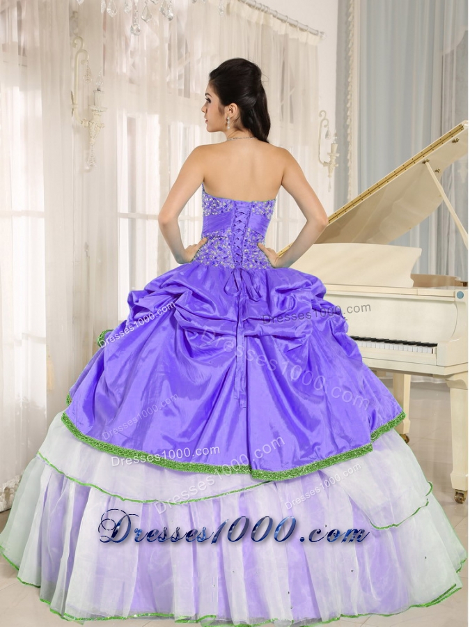 Popular Sweetheart Beaded Decorate Bodice Dress For Quinceanera
