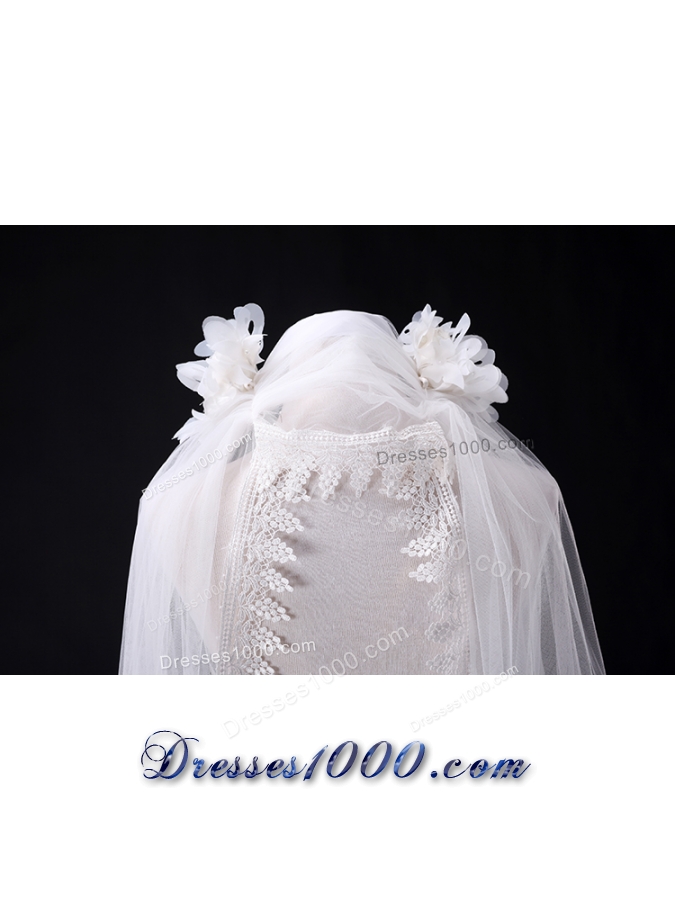 Cheap One-Tier Lace Edge Drop Veil Wedding Veils