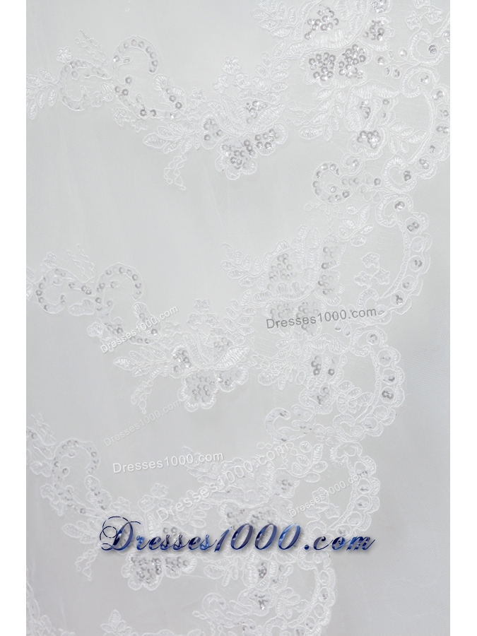 Discount Two-Tier Classic Wedding Veils with Lace Edge
