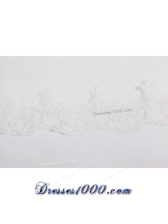 Elegant One-Tier Oval Elbow Veils with Lace Edge