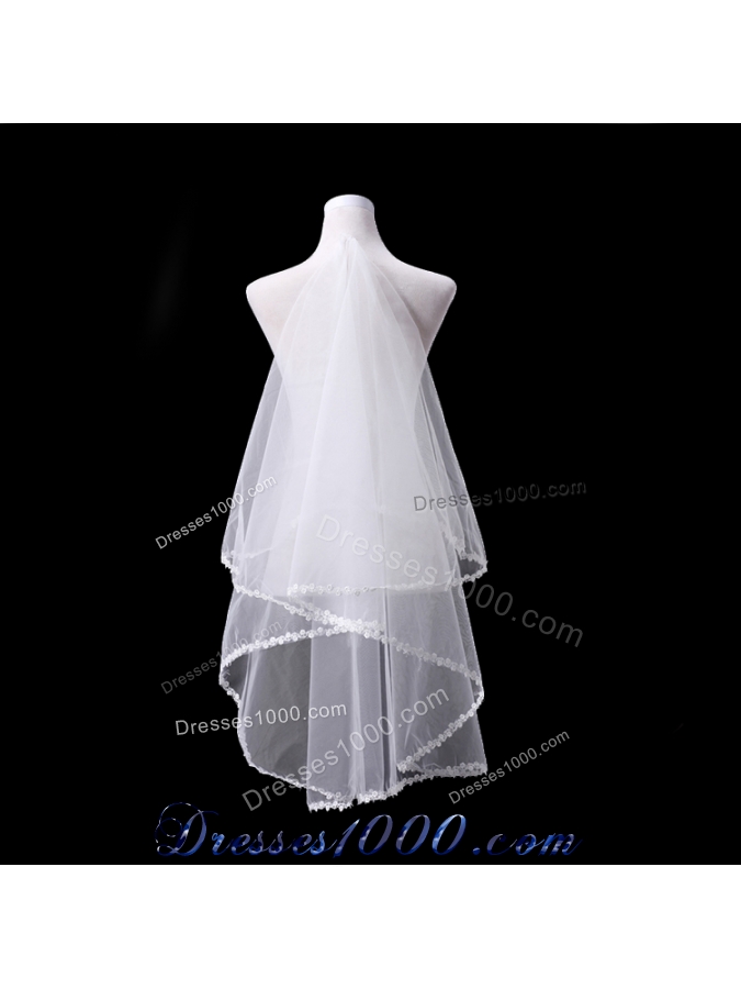 Fairy Two-Tier with Lace Angle Cut Edg Wedding Veils