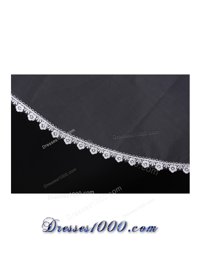 Graceful One-Tier Lace Edge Elbow Veils for Wedding Party