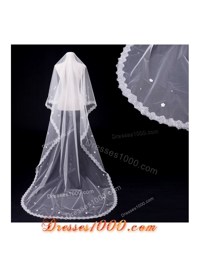 One-Tier Oval Lace Edge Bridal Veils for Wedding Party
