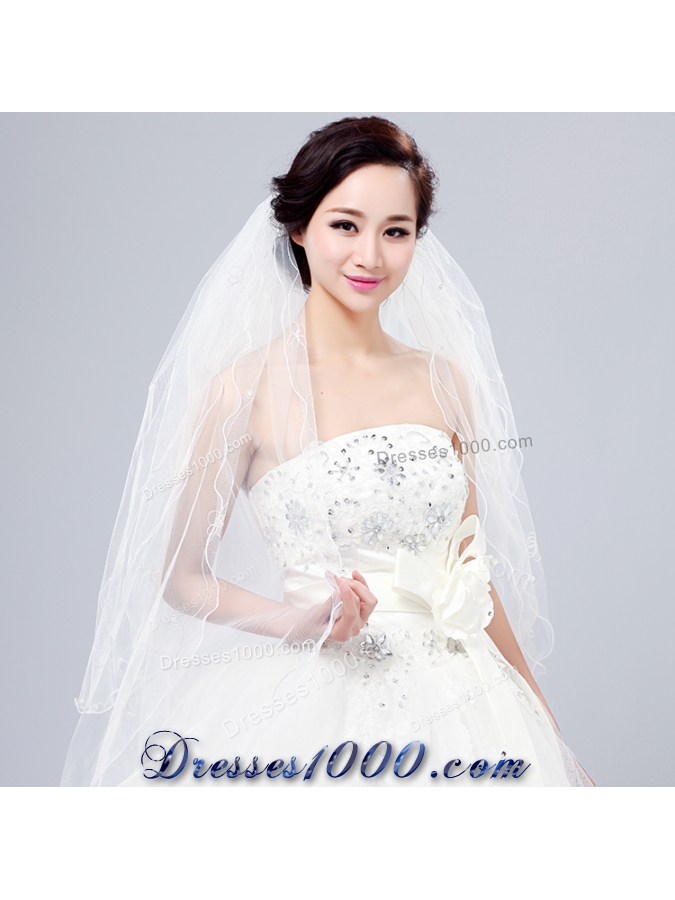 Three-Tier Finished Edge Angle Cut Bridal Veils