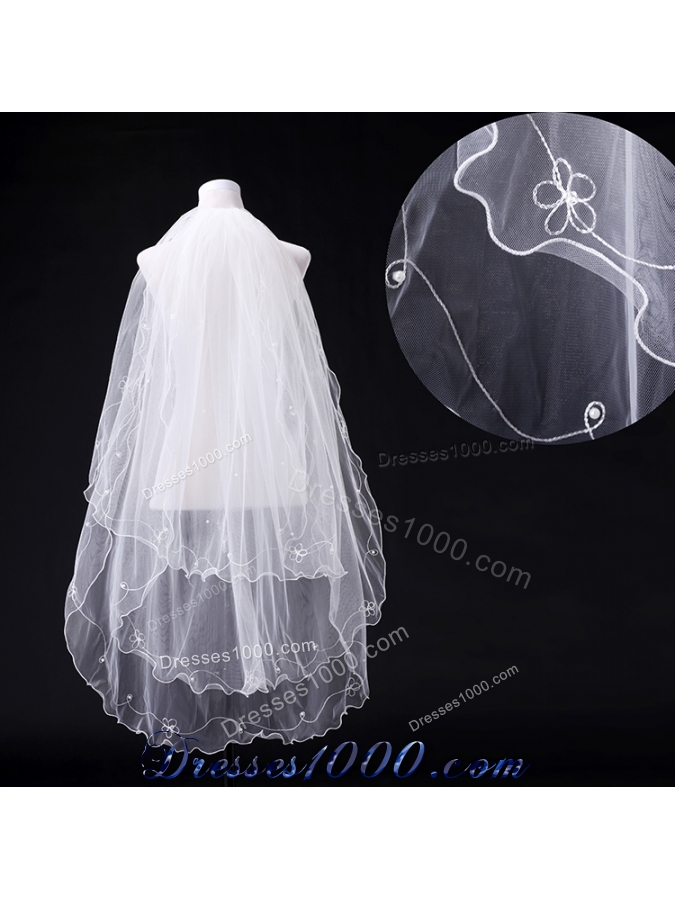 Three-Tier Finished Edge Angle Cut Bridal Veils