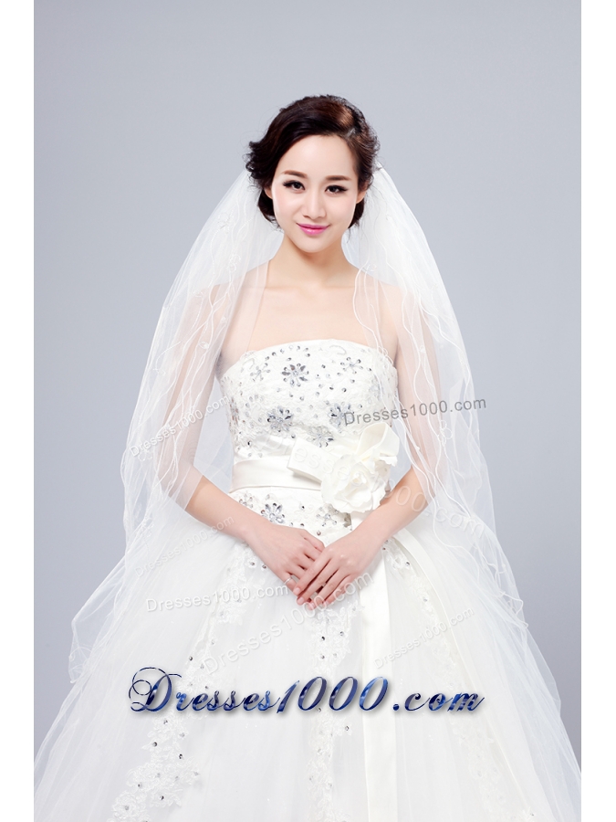 Three-Tier Finished Edge Angle Cut Bridal Veils