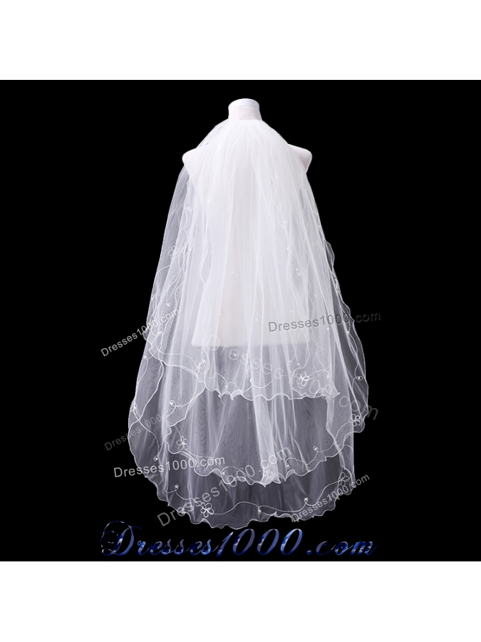 Three-Tier Finished Edge Angle Cut Bridal Veils