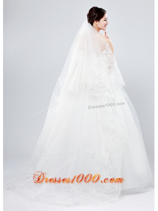 Two-Tier Lace Edge Wedding Veil for Wedding Party