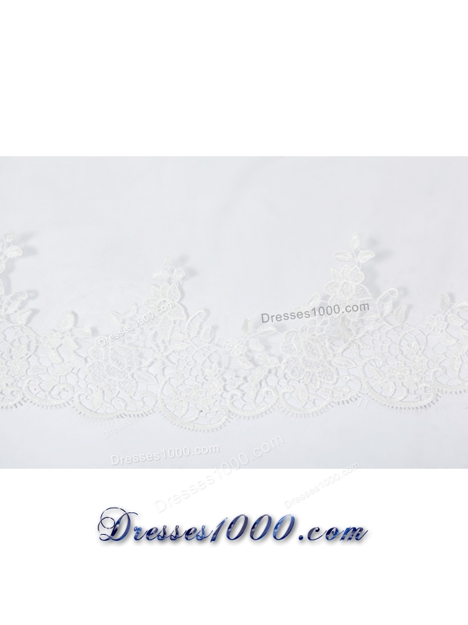 2014 One-Tier Tulle Wedding Veils with Scalloped Edge